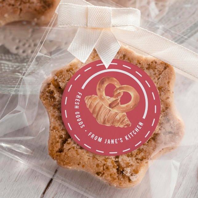 Sticker Rond Produits de boulangerie personnalisés de ma cuisin (Créateur téléchargé)