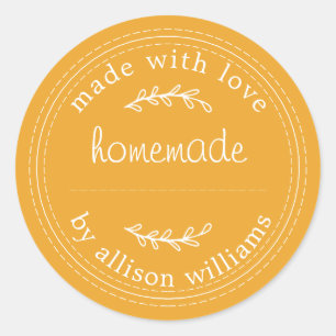 Sticker Rond Produits de boulangerie rustiques faits maison Can