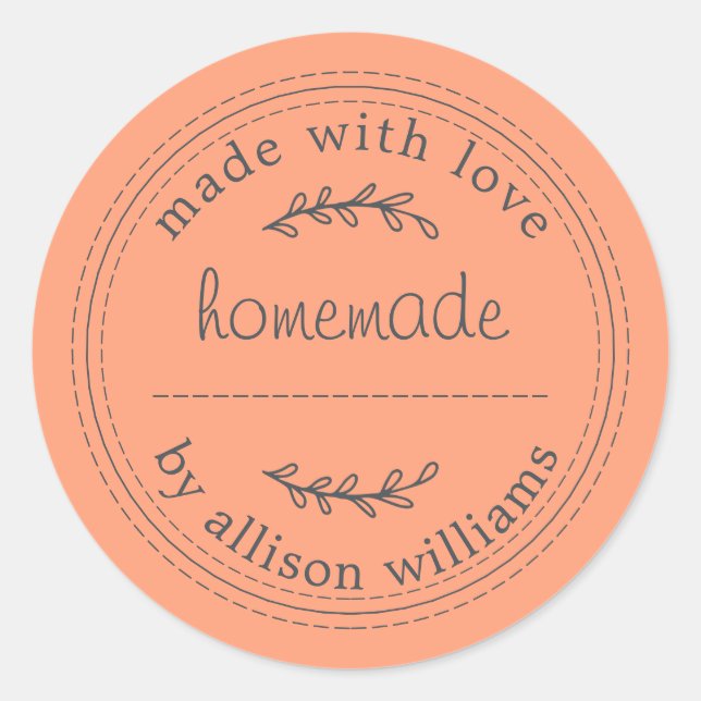 Sticker Rond Produits de boulangerie rustiques faits maison Con (Devant)
