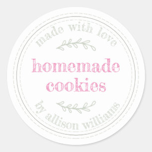 Sticker Rond Produits de boulangerie rustiques faits maison Coo