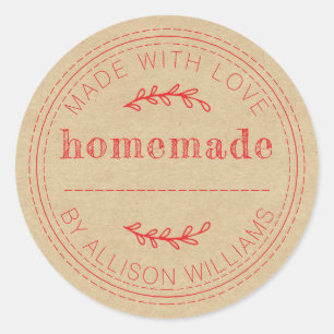 Sticker Rond Produits de boulangerie rustiques faits maison en 