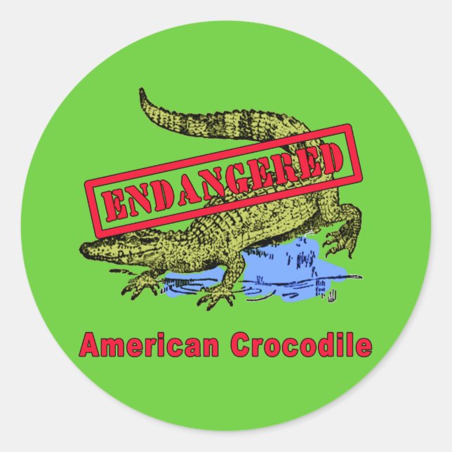 Sticker Rond Produits de crocodile américain en danger (Devant)