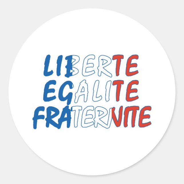 Sticker Rond Produits de Liberte Egalite Fraternite (Devant)