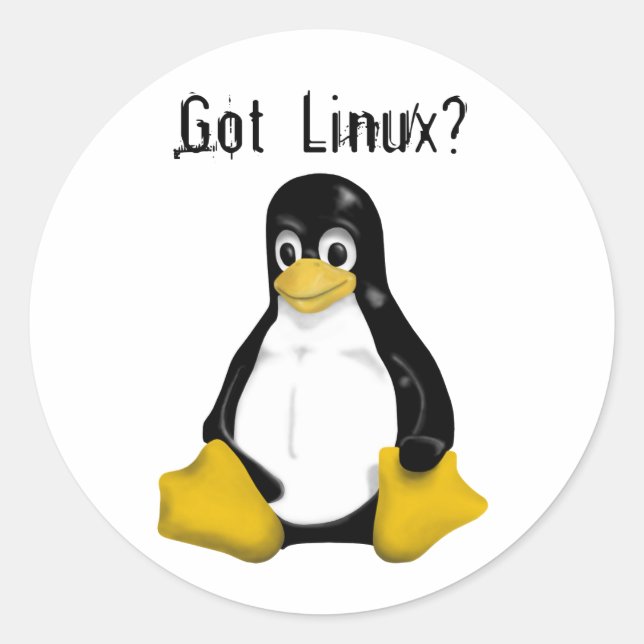 Sticker Rond Produits et conceptions Linux ! (Devant)