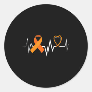 Sticker Rond Produits Heartbeat Leukemia Ribbon Leukemia Award