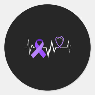 Sticker Rond Produits Heartbeat Opioid Ribbon Opioid Overdose A