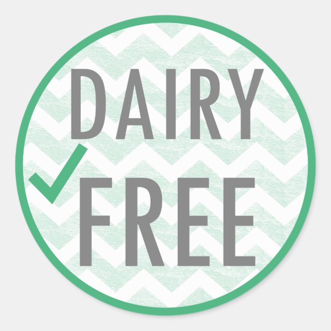 Sticker Rond Produits laitiers Aliments Allergie Baking Green C (Devant)