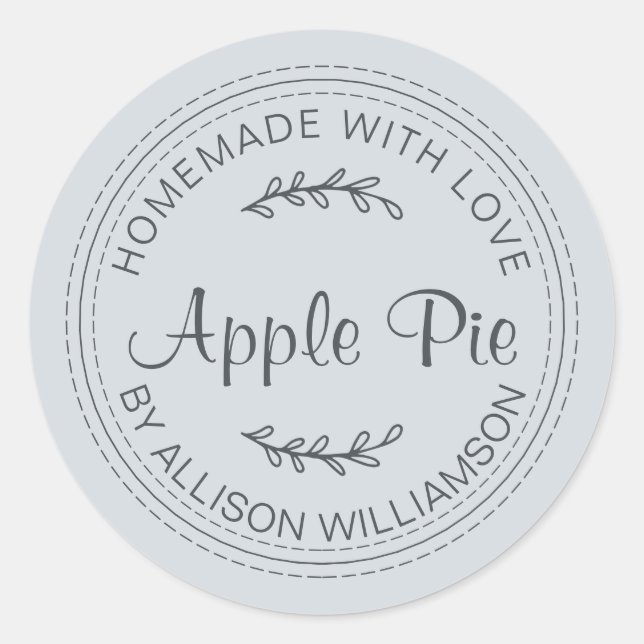 Sticker Rond Produits Rustiques faits maison au four Pomme Pie  (Devant)