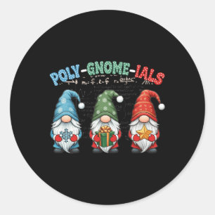 Sticker Rond Prof de algèbre poly-gnome-ials Calcul Drôle Tapis