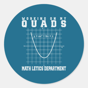 Sticker Rond Prof de gym algèbre maths mathletics travaillant m