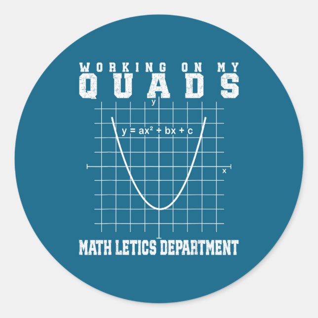 Sticker Rond Prof de gym algèbre maths mathletics travaillant m (Devant)