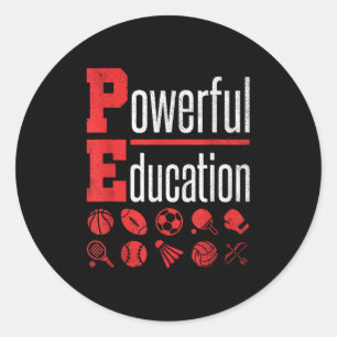Sticker Rond Prof de gym Éducation physique École Motivation