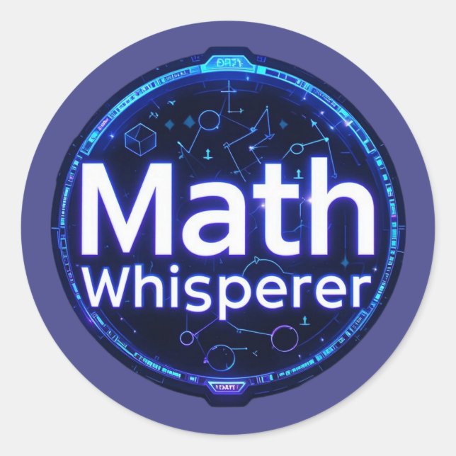 Sticker Rond Prof de maths chuchoteur de maths (Devant)
