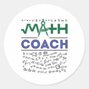 Sticker Rond Prof de maths Coach Tuteur Professeur de mathémati