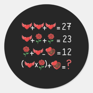 Sticker Rond Prof de maths drôle 67 Saint-Valentin prof de math
