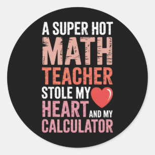 Sticker Rond Prof de maths Saint-Valentin Équation cardiaque Al
