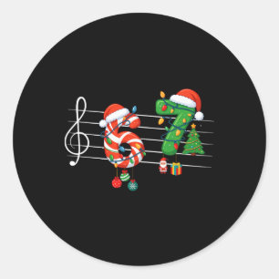 Sticker Rond Prof de musique drôle 6 7 67 Mème Six Sept Noël