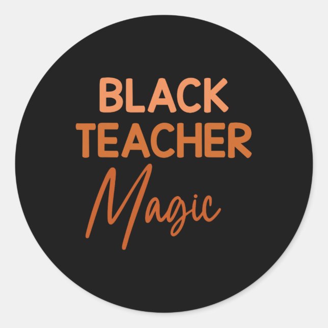 Sticker Rond Prof Magic Enseignant Noir Mois de l'Histoire des  (Devant)
