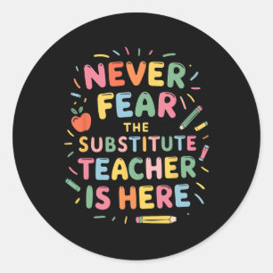 Sticker Rond Prof remplaçant Enseignant suppléant et Prof rempl