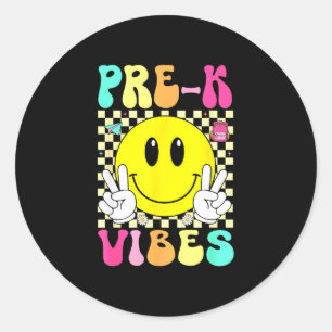 Sticker Rond Prof vibes enseignant retro sourire visage retour