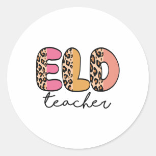 Sticker Rond Professeur aîné rétro léopard Ck rentrée scolaire