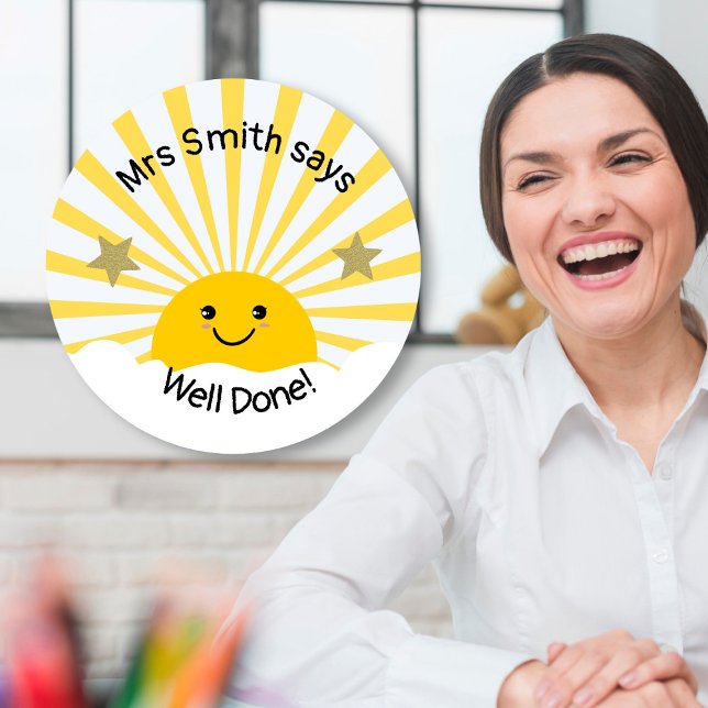 Sticker Rond Professeur bien fait ! (Créateur téléchargé)