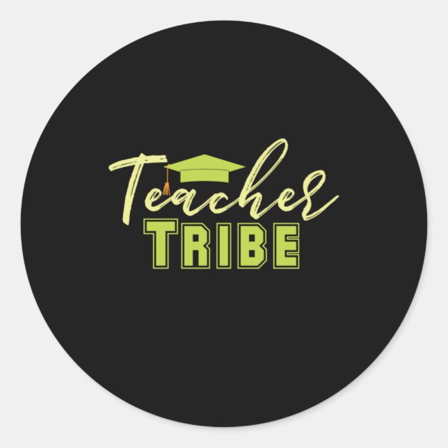 Sticker Rond Professeur Cadeaux | Tribu des enseignants (Devant)