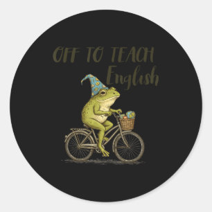 Sticker Rond Professeur d'anglais Drôle Grenouille Enseignement