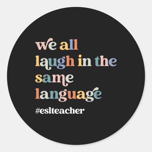 Sticker Rond Professeur d'anglais langue seconde Élève d'esol M (Devant)