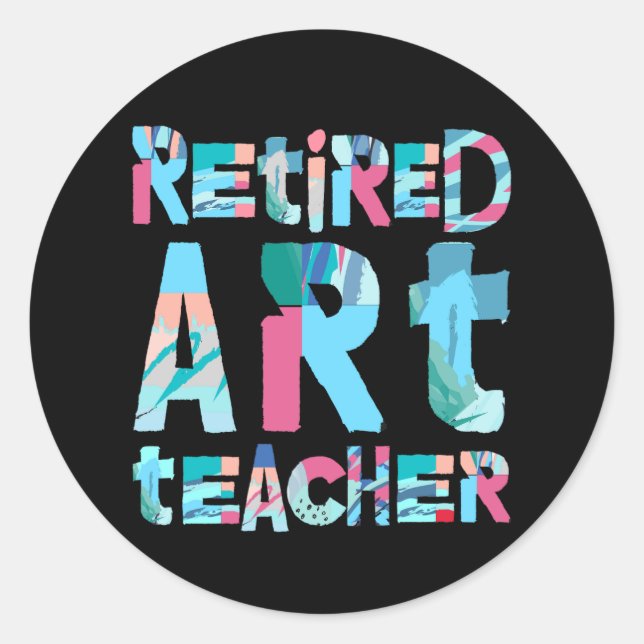 Sticker Rond Professeur d'art à la retraite (Devant)