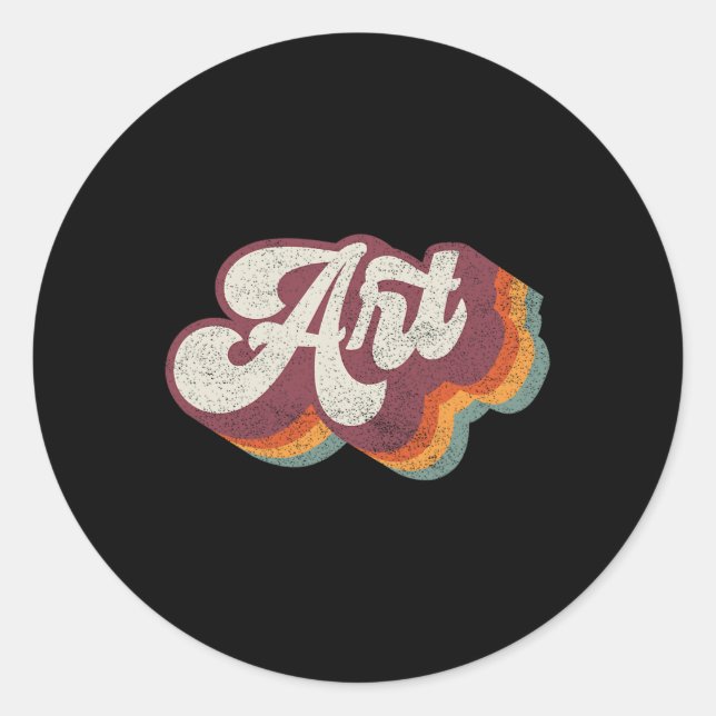 Sticker Rond Professeur D'Art À L'École (Devant)