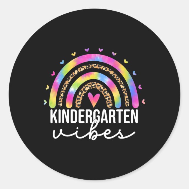 Sticker Rond Professeur d'atmosphère de maternelle teinté léopa (Devant)
