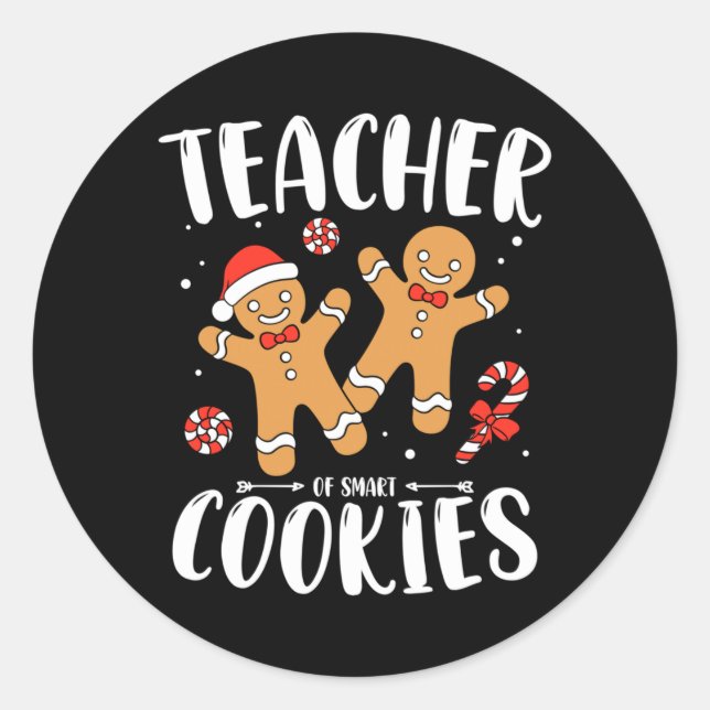 Sticker Rond Professeur de biscuits intelligents Gingerbread No (Devant)