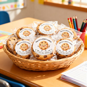 Sticker Rond Professeur de cookie intelligent personnalisé Réco