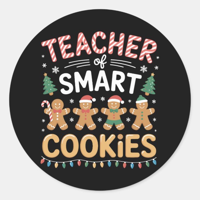 Sticker Rond Professeur de Cookies Intelligents Christmas Ginge (Devant)
