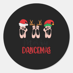 Sticker Rond Professeur de danse de ballet Merry Dancemas Noël