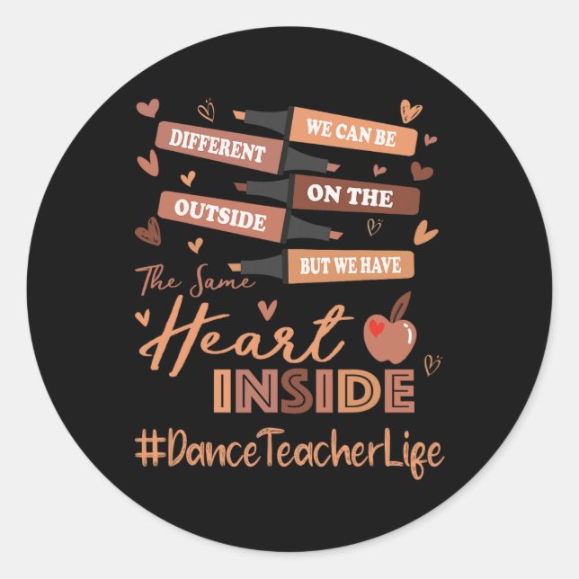 Sticker Rond Professeur de danse Nous pouvons être différents M (Devant)