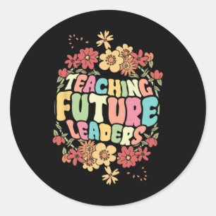 Sticker Rond Professeur de floral enseignant les futurs leaders