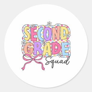 Sticker Rond Professeur de la classe de deuxième année Fille Co
