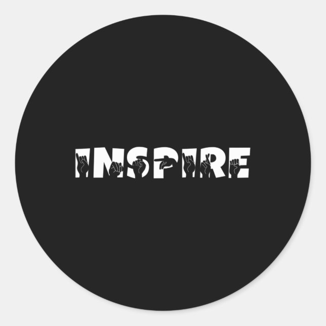 Sticker Rond Professeur de langue des signes américaine Sensibi (Devant)
