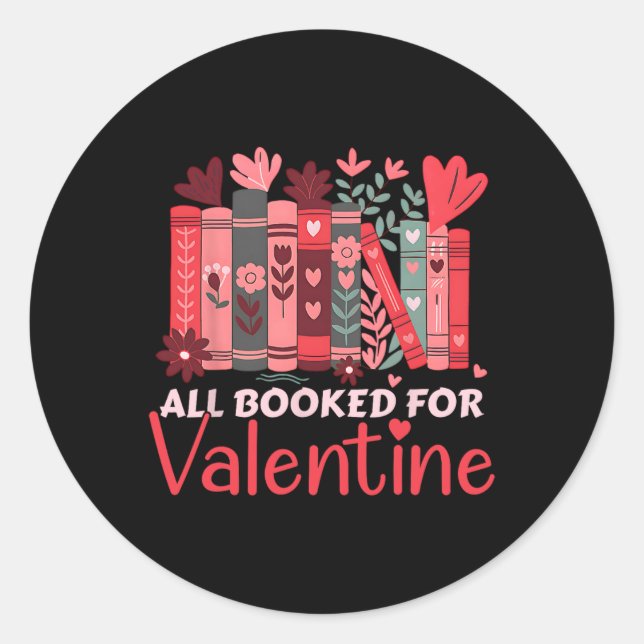 Sticker Rond Professeur de lecture Saint-Valentin Tout réservé  (Devant)