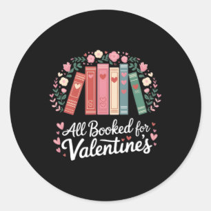 Sticker Rond Professeur de lecture Valentine's Day Tous Réservé