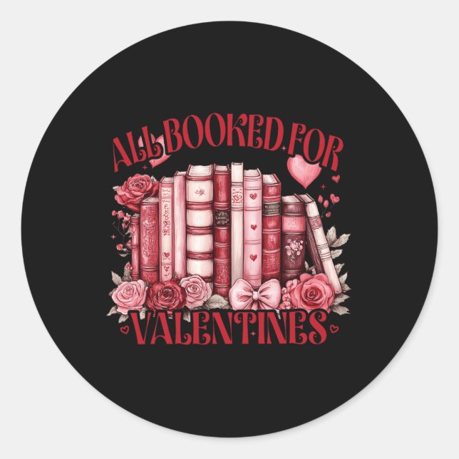 Sticker Rond Professeur de lecture Valentine's Day Tous Réservé (Devant)