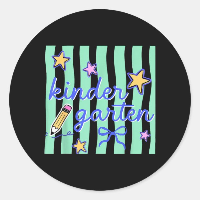 Sticker Rond Professeur de maternelle Préparé Ed Retour à l'éco (Devant)