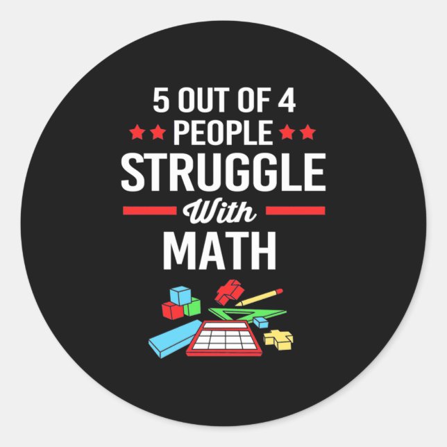 Sticker Rond Professeur De Mathématiques 5 Sur 4 Personnes (Devant)