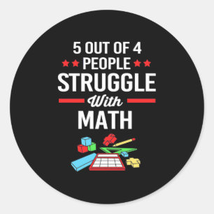 Sticker Rond Professeur De Mathématiques 5 Sur 4 Personnes