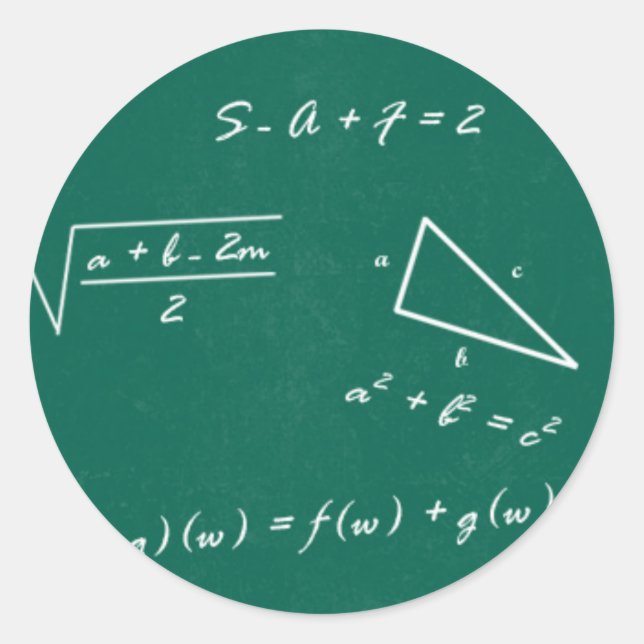 Sticker Rond professeur de mathématiques algebra geek (Devant)