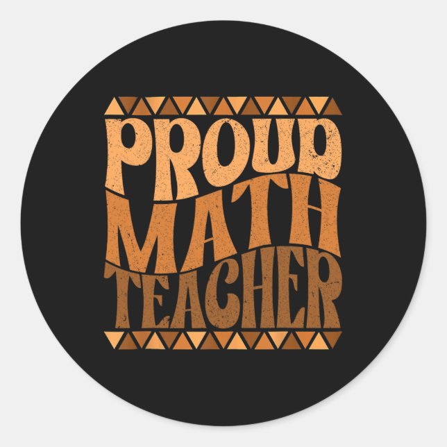 Sticker Rond Professeur de mathématiques Fières Mois de l'histo (Devant)