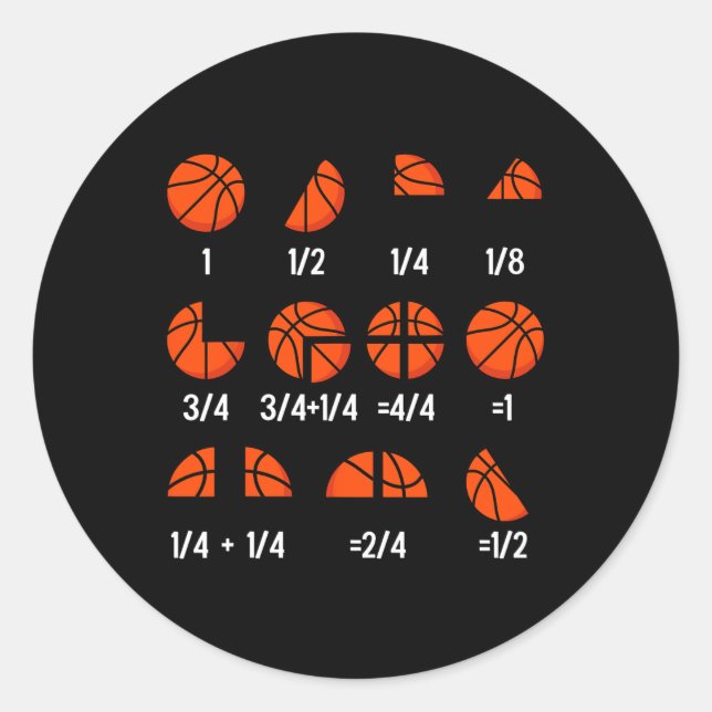 Sticker Rond Professeur de mathématiques fraction sketchl sport (Devant)