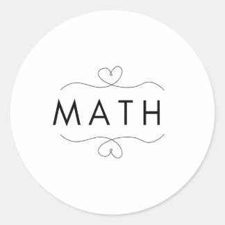 Sticker Rond Professeur de mathématiques j'aime les mathématiqu